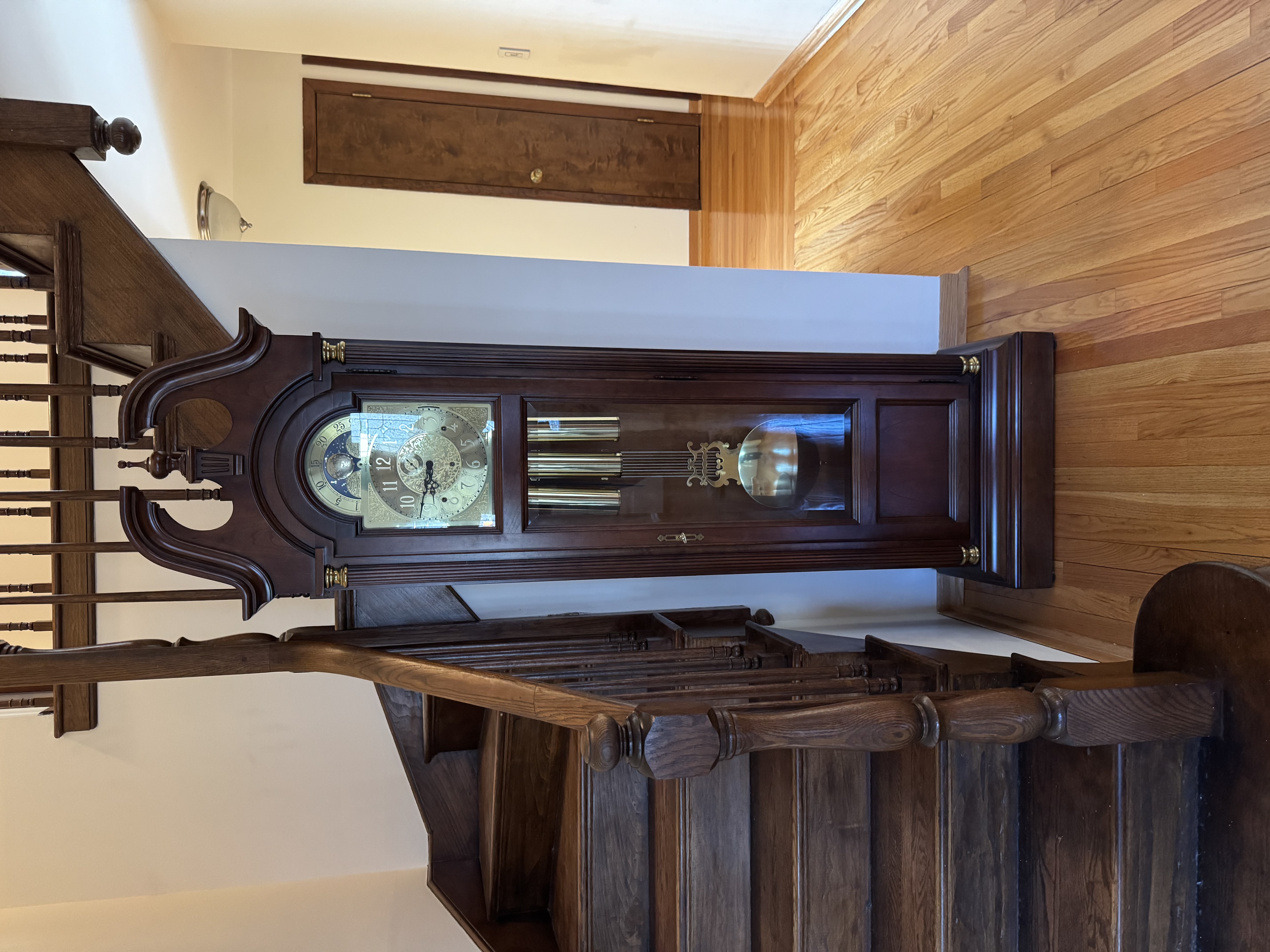 Howard Miller Grandfather Clock Cherry Moon Phase Triple Chime