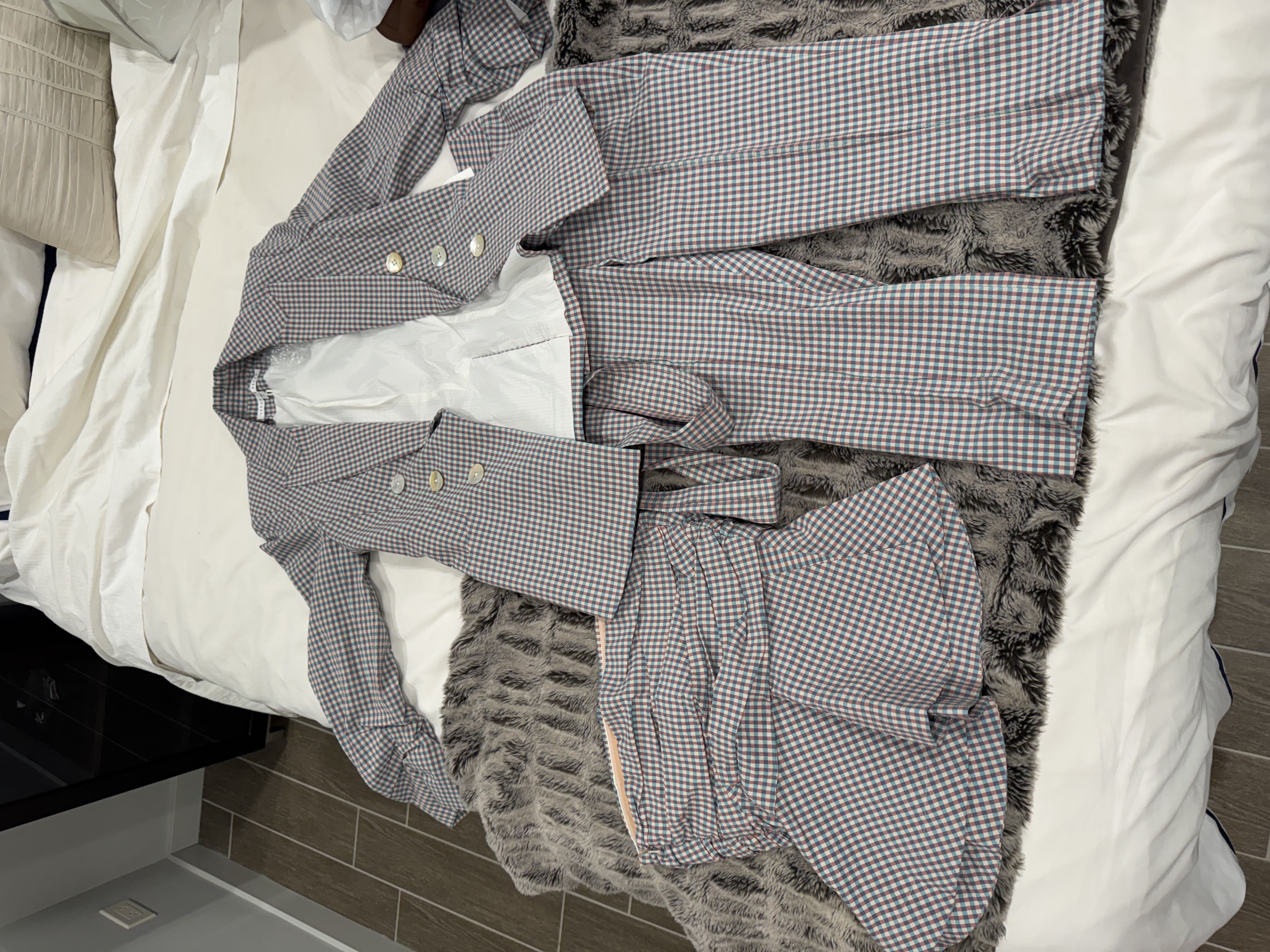 Veronica Beard 3-Piece Gingham Set Blazer Pants Skirt Sz 2