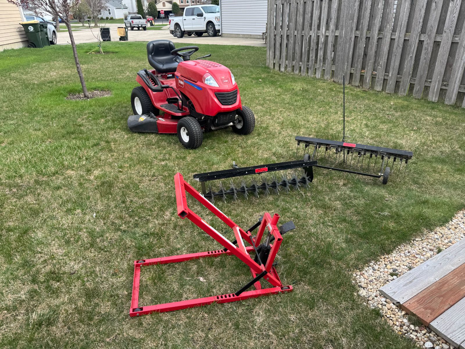 Toro LX425 Riding Mower + Aerator & Hitch Attachments