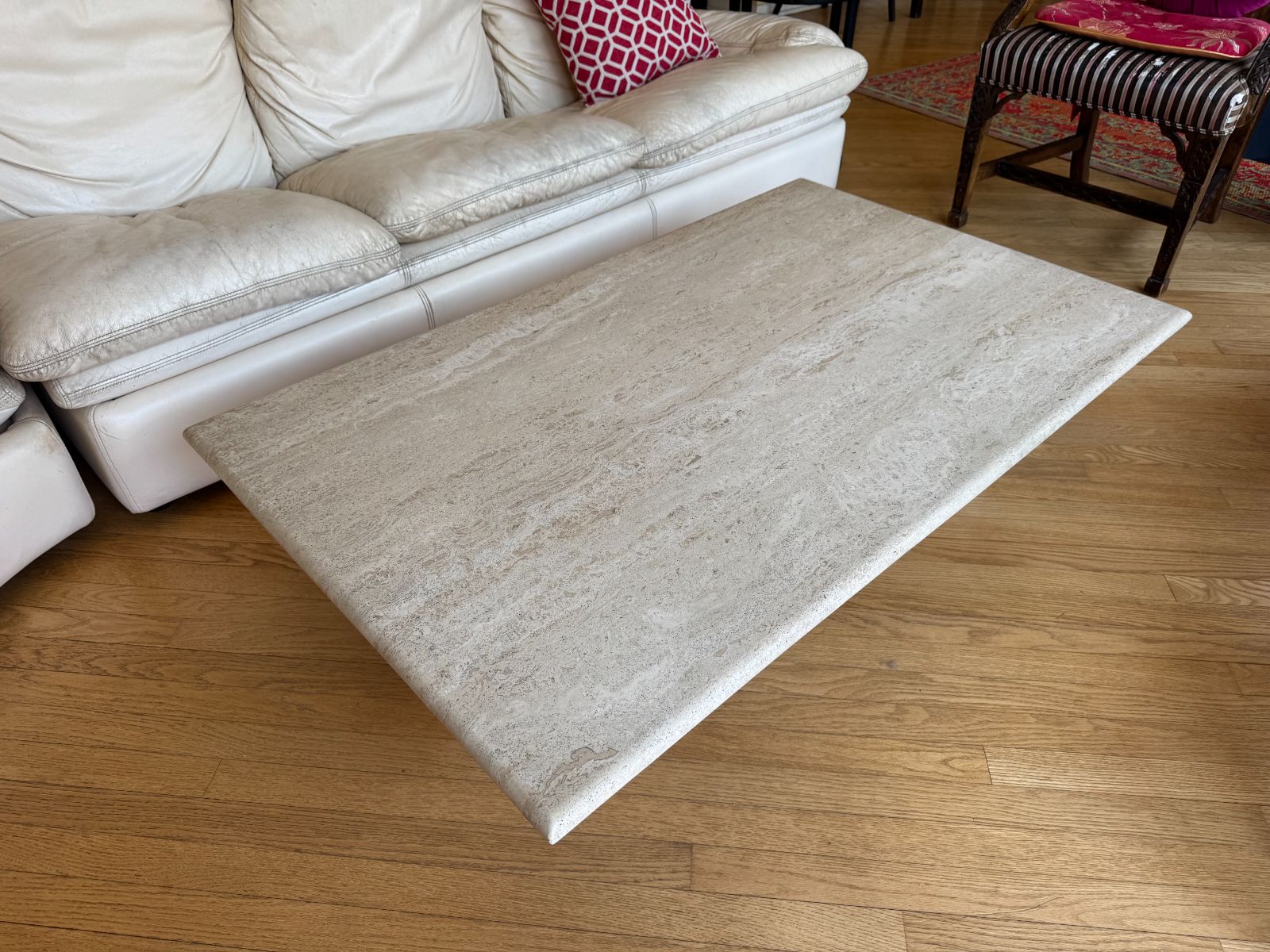 Vintage Italian Travertine Coffee Table, 1970s photo 2