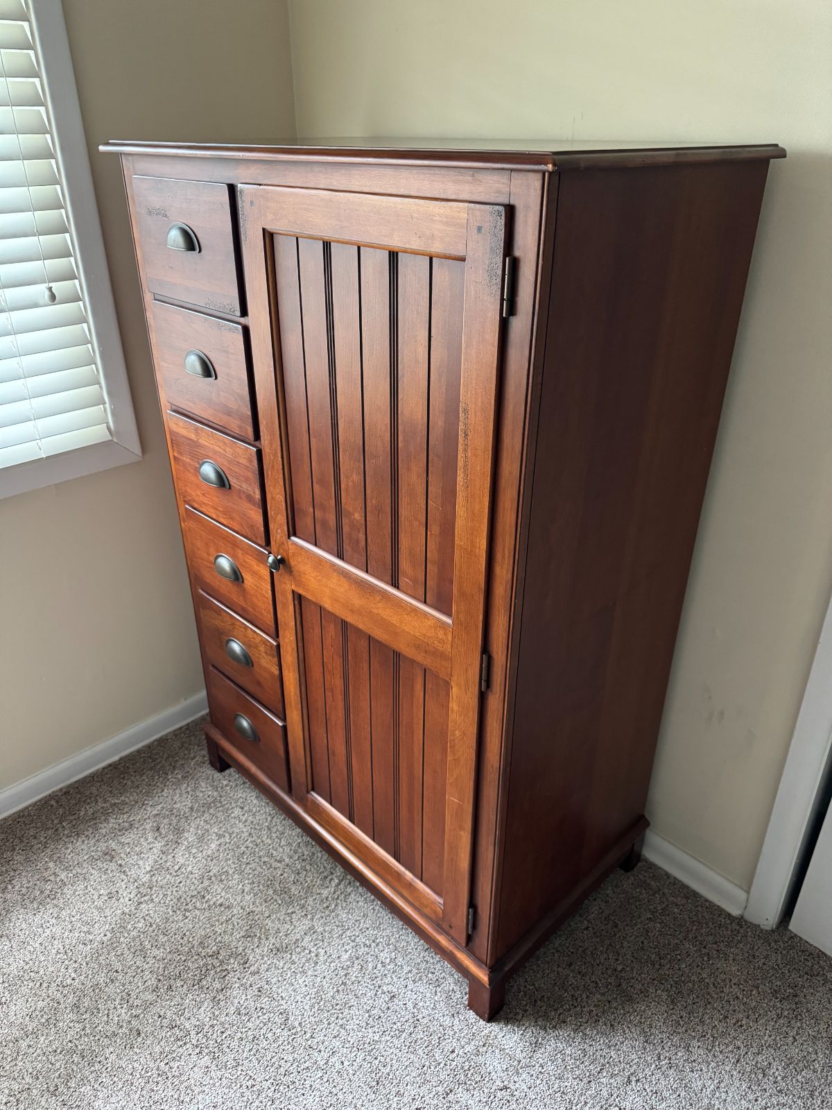 Mission Style Solid Wood Gentleman's Armoire Chest